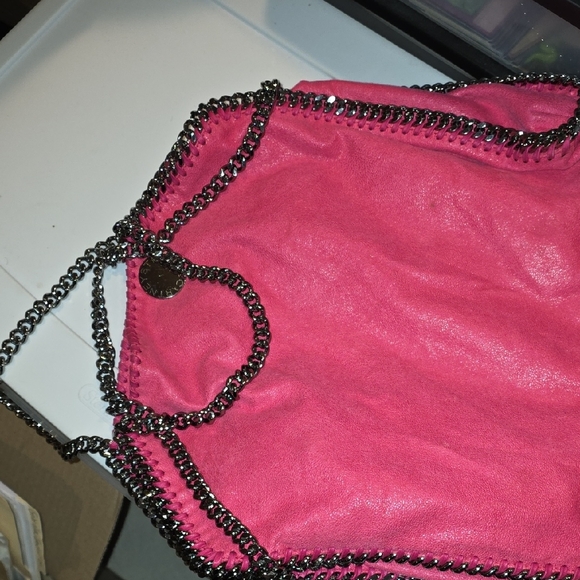 STELLA McCARTNEY  Chain-Trimmed Women's Bag Pink W Silver Chain - Picture 2 of 5